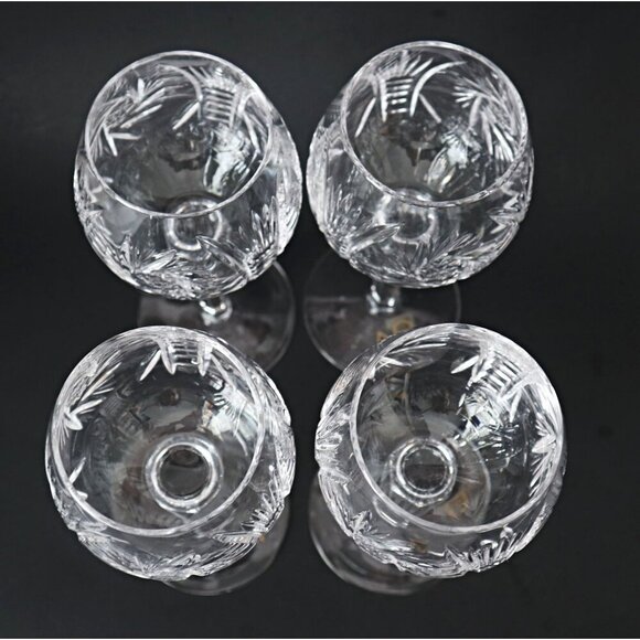 4 Vintage Hungarian Pinwheel Crystal Hock Wine Glasses Cocktail Barware - Picture 6 of 6